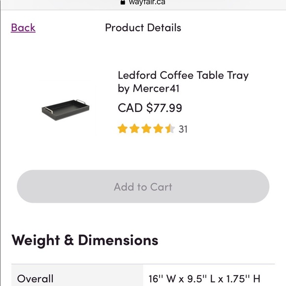 Black Tray (faux leather) - Picture 4 of 4